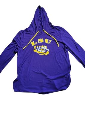 LSU Purple Hooded Pullover with Yellow Logo
